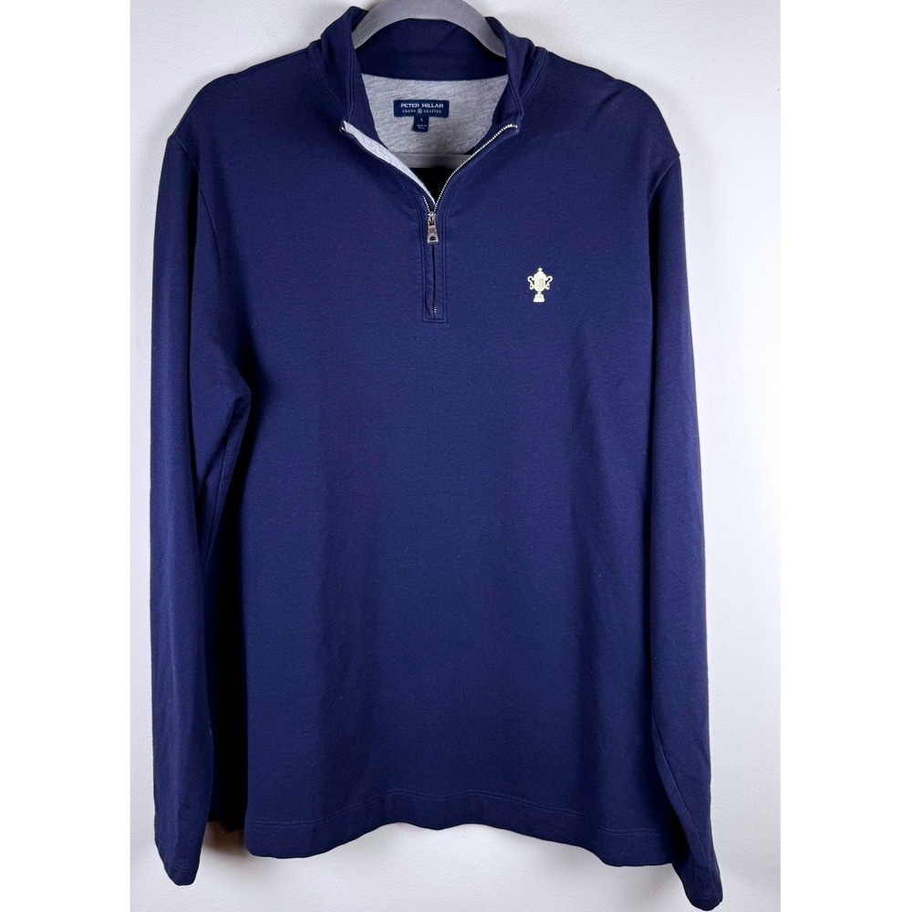 Peter Millar x The Honors Course Crown Crafted Navy Blue Quarter Zip Mens Large